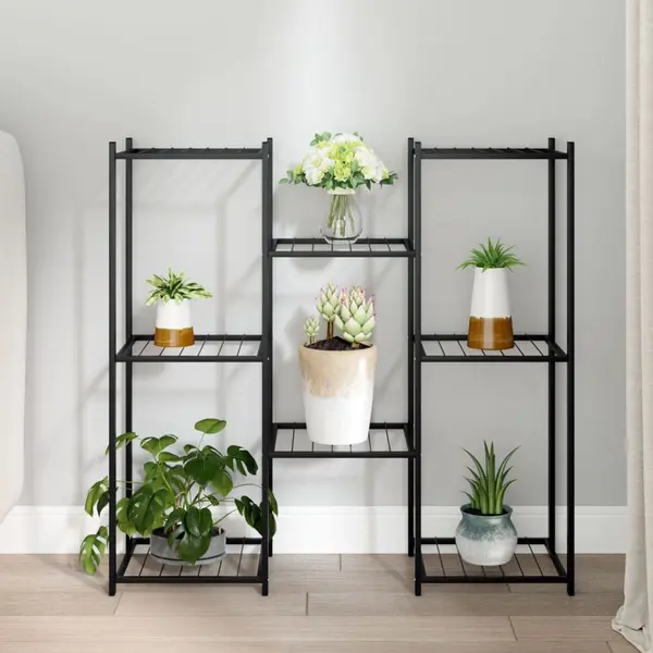 Gossi suport pentru flori, 83x25x80 cm, negru, fier