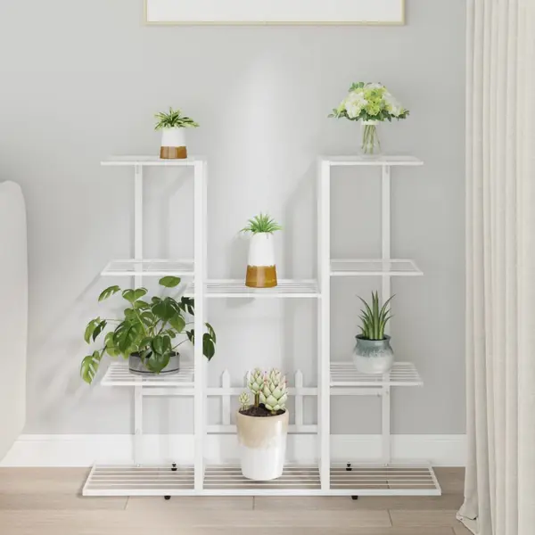 Gossi suport pentru flori, 94,5x25x89 cm, alb, fier