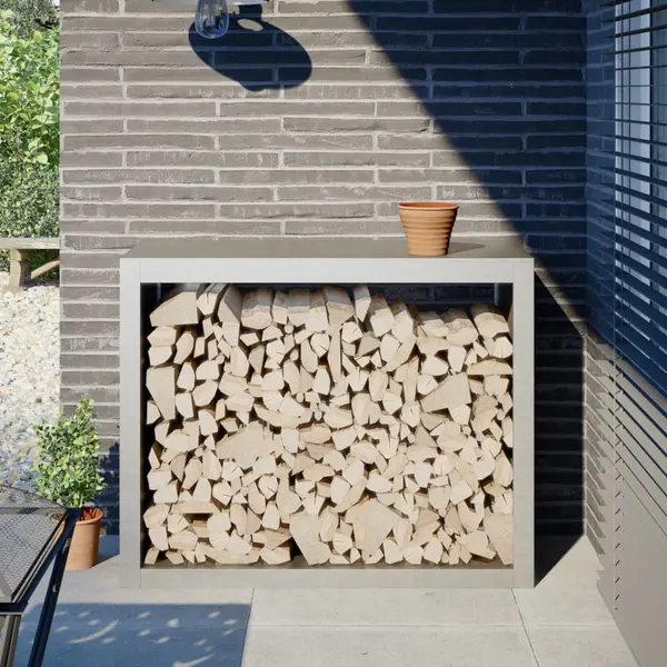 Gossi suport pentru lemne de foc, 100x40x80 cm, otel inoxidabil