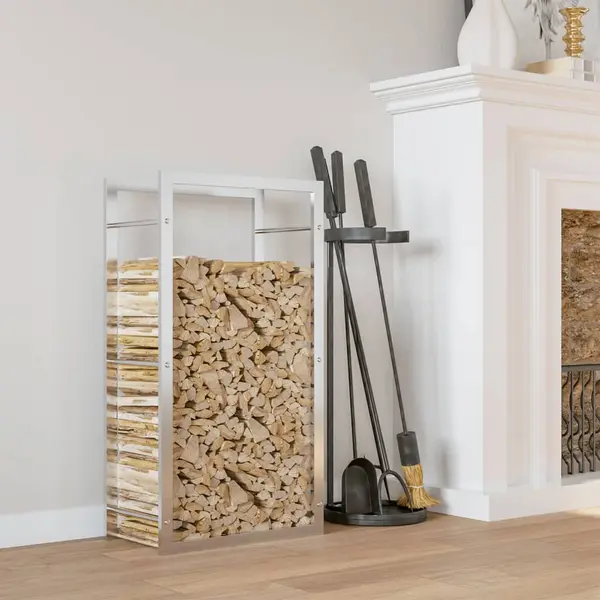 Gossi suport pentru lemne de foc, 50x28x94 cm, otel inoxidabil