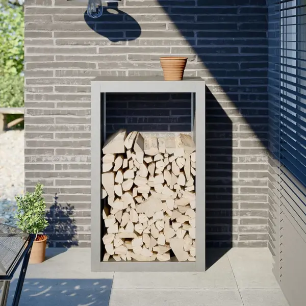 Gossi suport pentru lemne de foc, 60x40x100 cm, otel inoxidabil