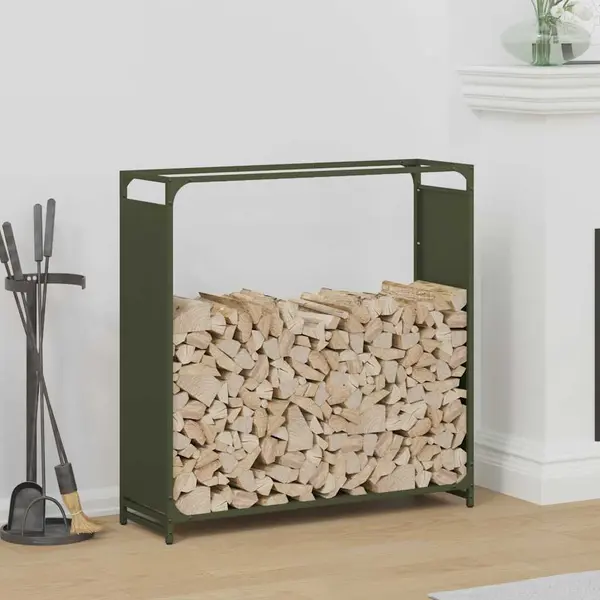 Gossi suport pentru lemne de foc verde masline otel laminat la rece