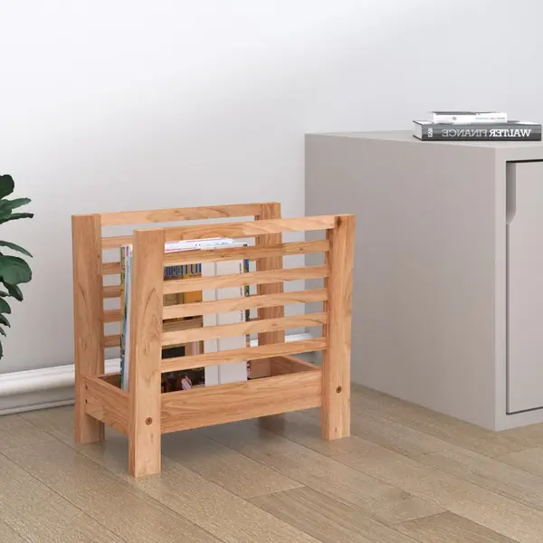 Gossi suport pentru reviste, 40x26,5x38,5 cm, lemn masiv de nuc