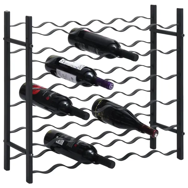 Gossi suport sticle de vin pentru 36 de sticle, negru, fier