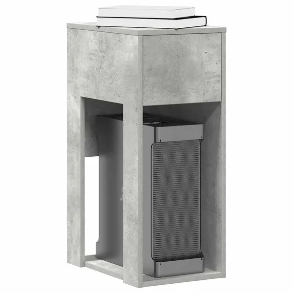 Gossi suport turn computer cu sertar gri beton 30x44x74 cm