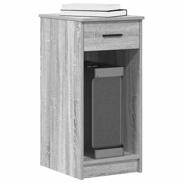 Gossi suport turn computer cu sertar gri sonoma 35x45x77 cm