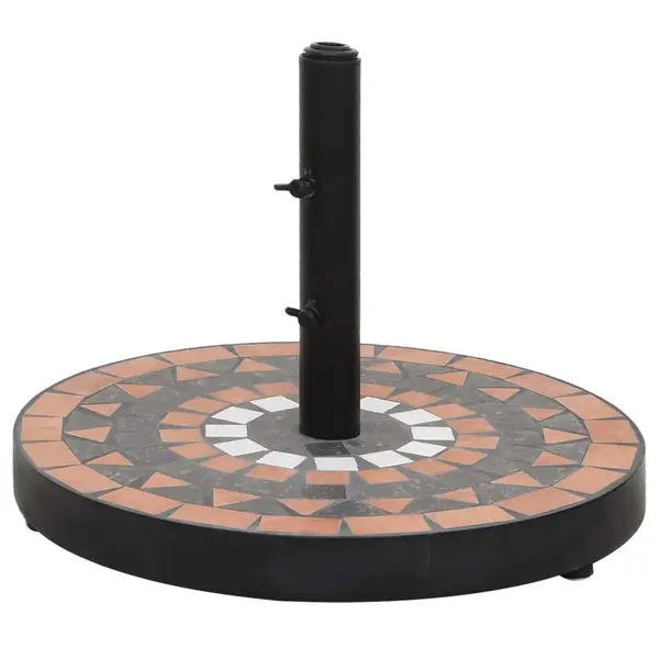 Gossi suport umbrela de soare, caramiziu si alb, rotund, 12 kg