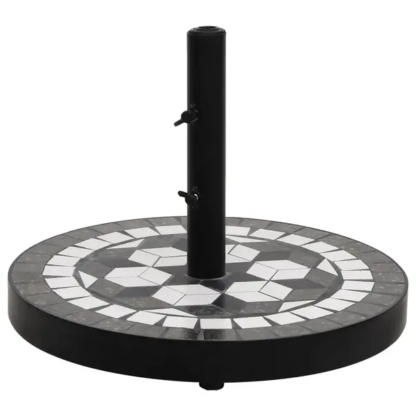 Gossi suport umbrela de soare, negru si alb, rotund, 12 kg