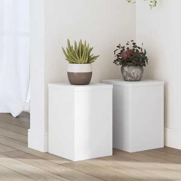 Gossi suporturi de plante, 2 buc., alb, 20x20x30 cm, lemn prelucrat