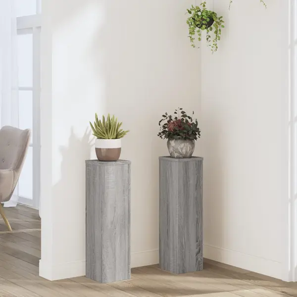Gossi suporturi de plante 2 buc. gri sonoma 17x17x60cm lemn prelucrat