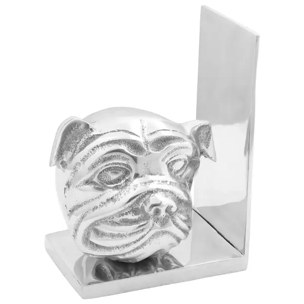 Gossi suporturi decorative pentru carti 2 buc argintiu 8x12x16,5 cm aluminiu caine