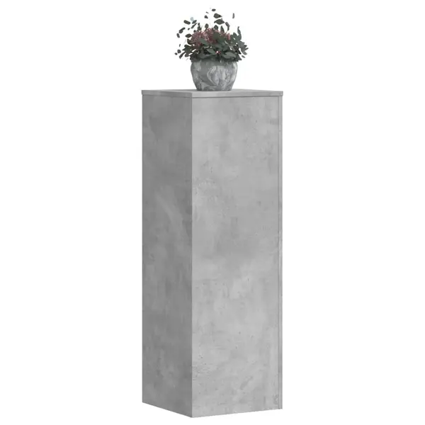 Gossi suporturi plante 2 buc. gri beton 33x33x100 cm lemn prelucrat