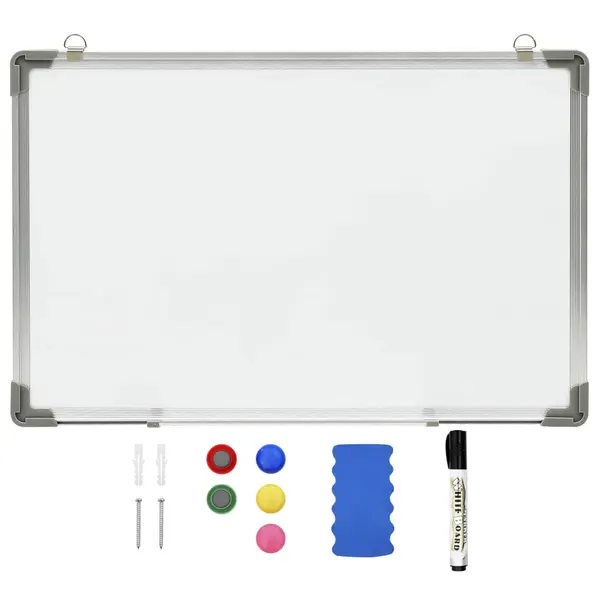 Gossi tabla magnetica alba cu stergere uscata 60x40 cm otel