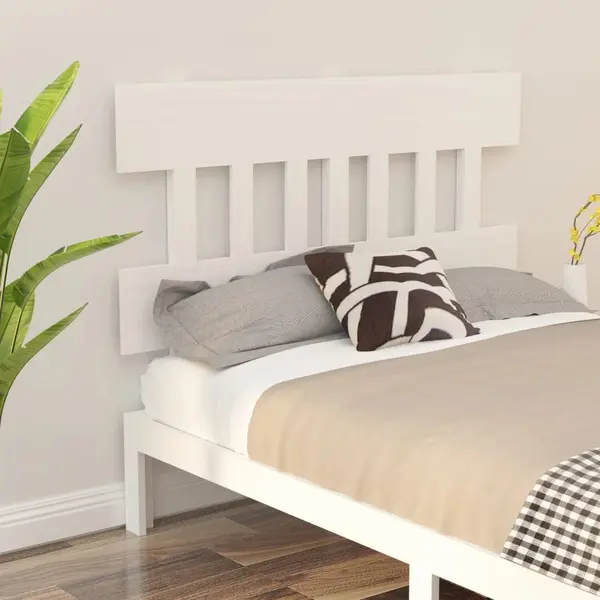 Gossi tablie de pat, alb, 123,5x3x81 cm, lemn masiv de pin