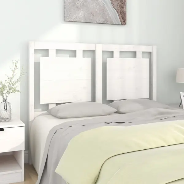 Gossi tablie de pat, alb, 125,5x4x100 cm, lemn masiv de pin