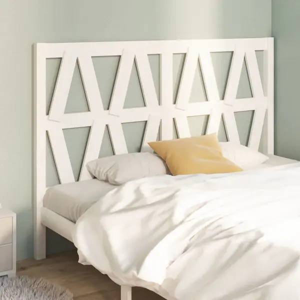 Gossi tablie de pat, alb, 126x4x100 cm, lemn masiv de pin