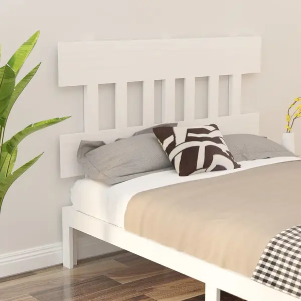 Gossi tablie de pat, alb, 143,5x3x81 cm, lemn masiv de pin