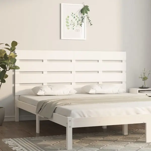 Gossi tablie de pat, alb, 160x3x80 cm, lemn masiv de pin