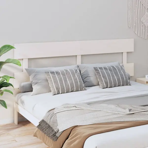 Gossi tablie de pat, alb, 204x3x81 cm, lemn masiv de pin