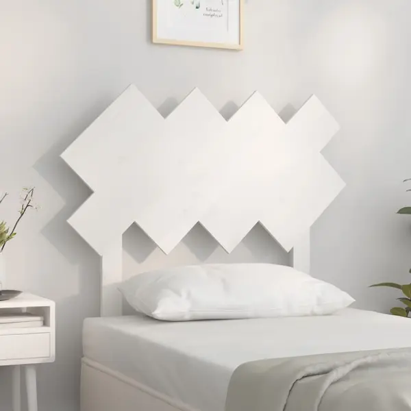 Gossi tablie de pat, alb, 92x3x81 cm, lemn masiv de pin