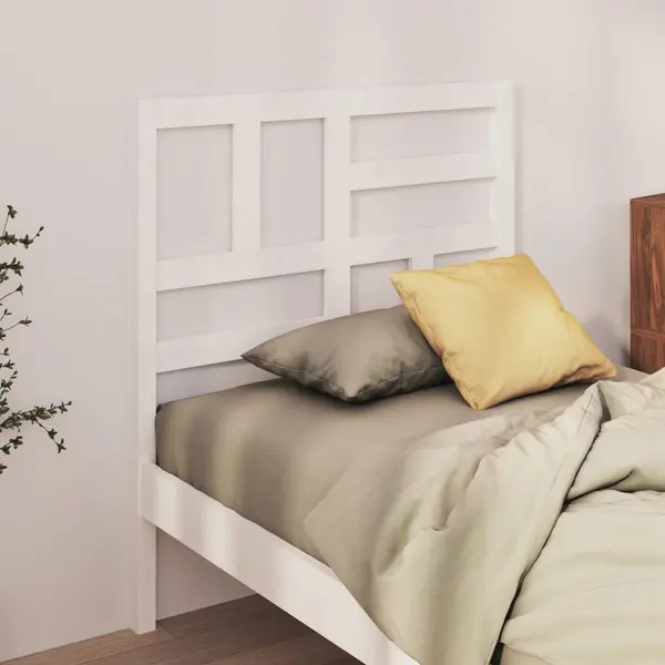 Gossi tablie de pat, alb, 96x4x104 cm, lemn masiv de pin