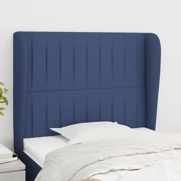 Gossi tablie de pat cu aripioare, albastru, 103x23x118/128 cm, textil