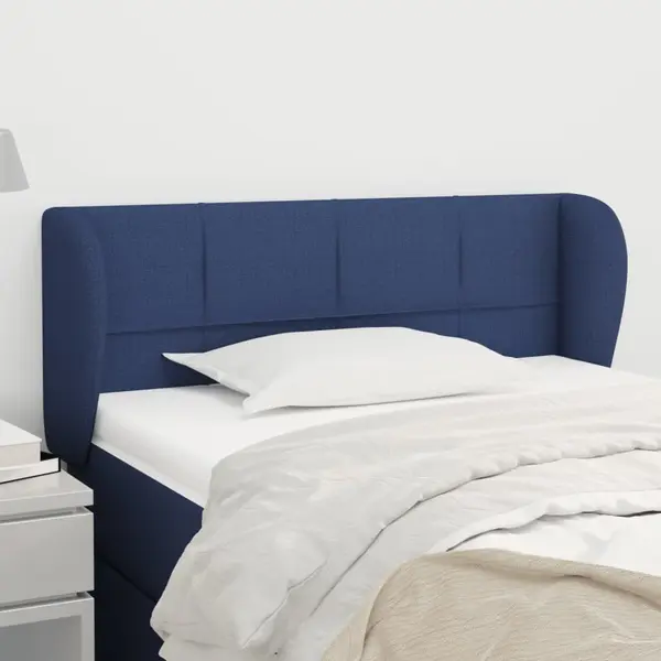 Gossi tablie de pat cu aripioare, albastru, 103x23x78/88 cm textil