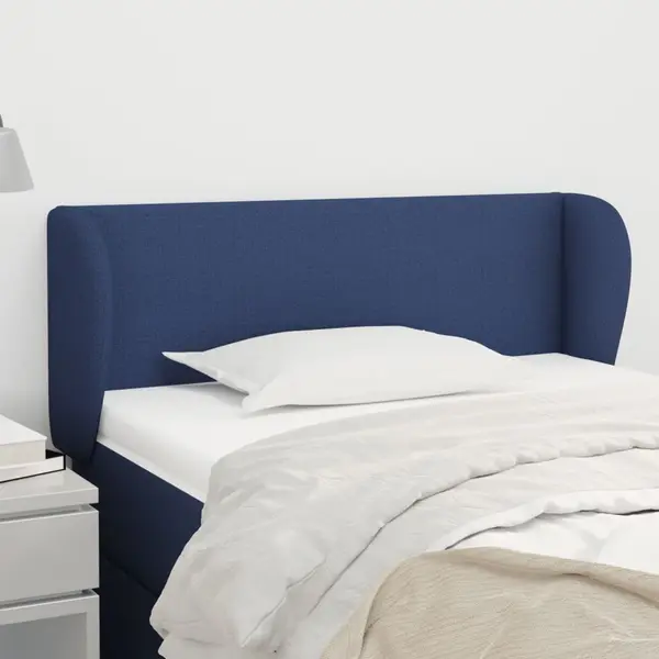 Gossi tablie de pat cu aripioare, albastru, 103x23x78/88 cm textil