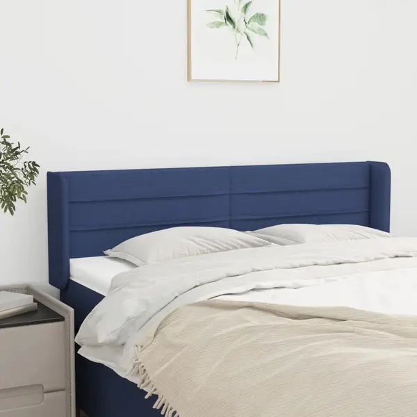 Gossi tablie de pat cu aripioare, albastru, 147x16x78/88 cm textil