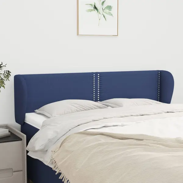 Gossi tablie de pat cu aripioare, albastru, 147x23x78/88 cm textil