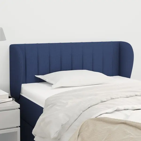Gossi tablie de pat cu aripioare, albastru, 83x23x78/88 cm textil