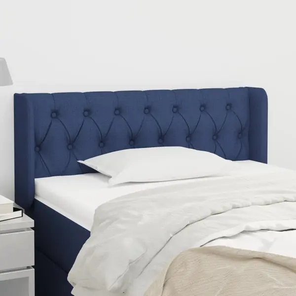 Gossi tablie de pat cu aripioare albastru 93x16x78/88 cm textil