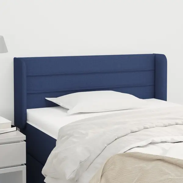 Gossi tablie de pat cu aripioare albastru 93x16x78/88 cm textil