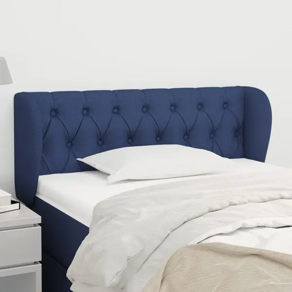 Gossi tablie de pat cu aripioare albastru 93x23x78/88 cm textil