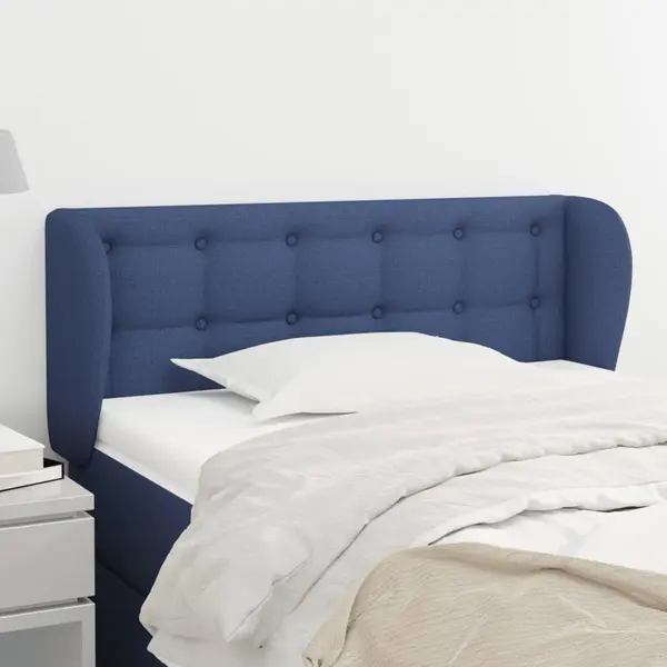 Gossi tablie de pat cu aripioare albastru 93x23x78/88 cm textil
