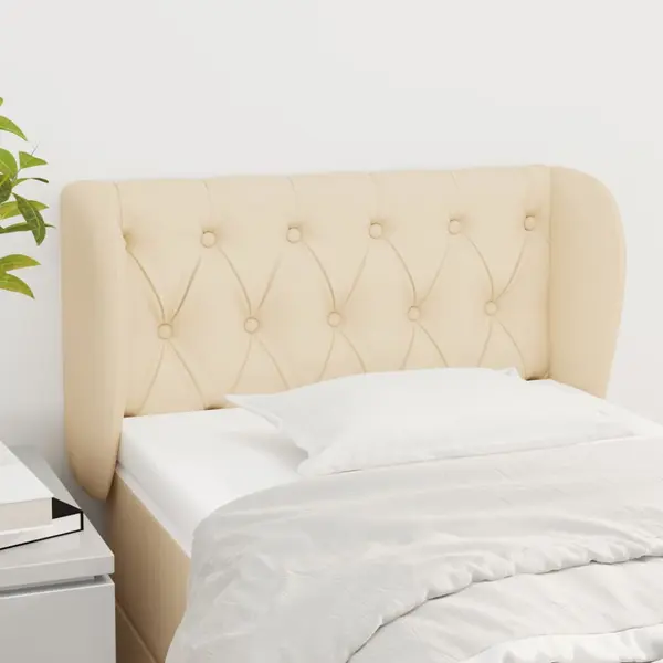 Gossi tablie de pat cu aripioare crem 83x23x78/88 cm material textil