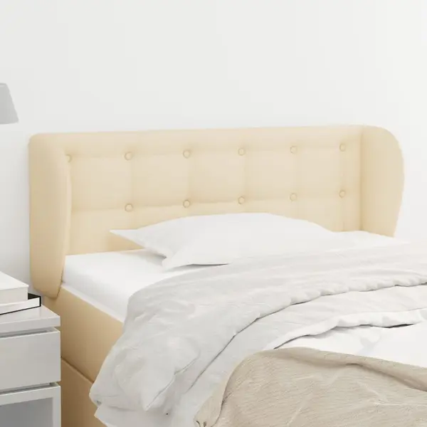 Gossi tablie de pat cu aripioare crem 83x23x78/88 cm material textil
