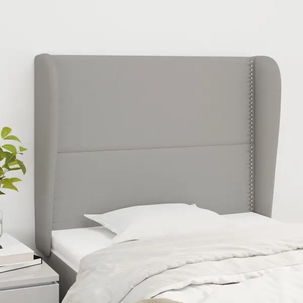 Gossi tablie de pat cu aripioare gri deschis 103x23x118/128 cm textil