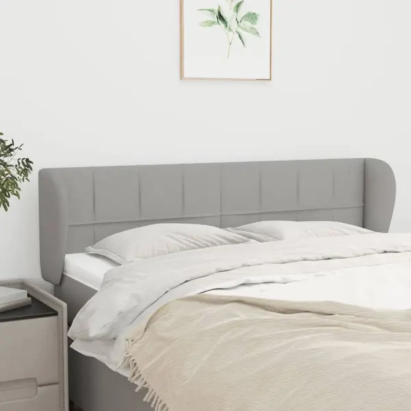 Gossi tablie de pat cu aripioare gri deschis 147x23x78/88 cm textil