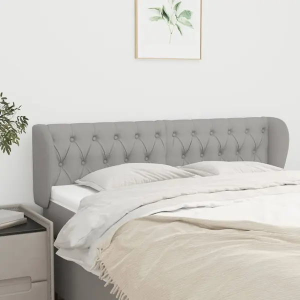 Gossi tablie de pat cu aripioare gri deschis 163x23x78/88 cm textil