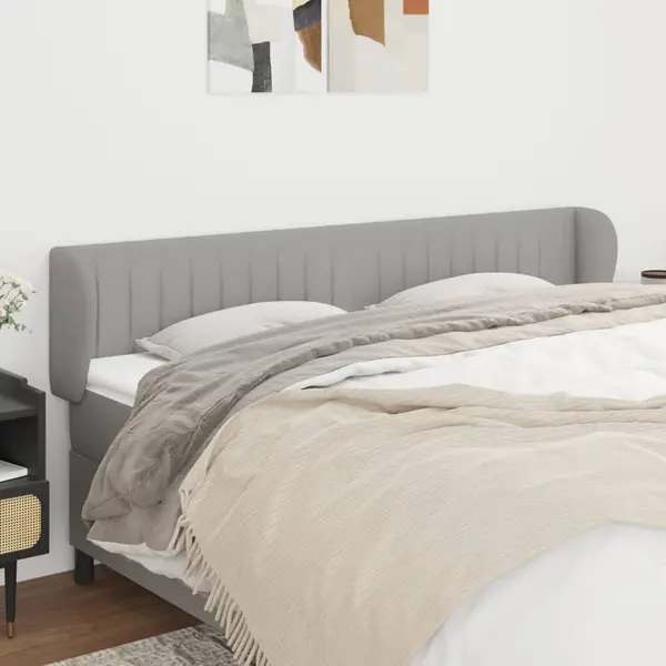 Gossi tablie de pat cu aripioare gri deschis 163x23x78/88 cm textil