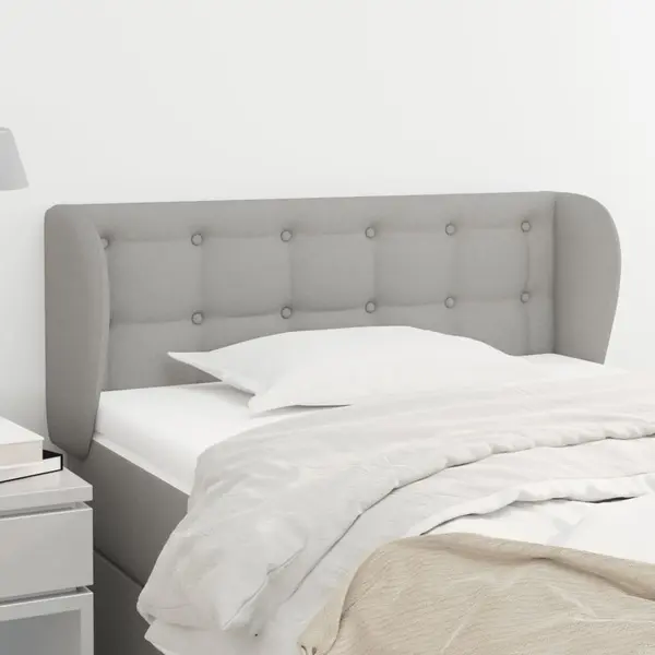Gossi tablie de pat cu aripioare gri deschis 83x23x78/88 cm textil