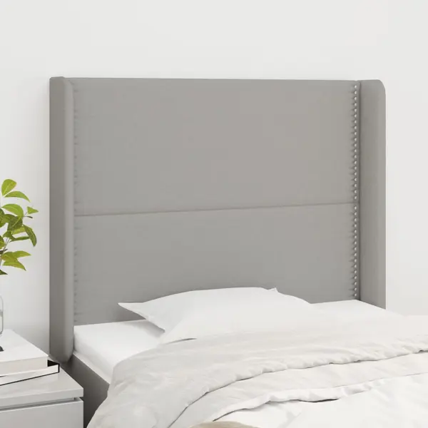 Gossi tablie de pat cu aripioare gri deschis 93x16x118/128 cm textil