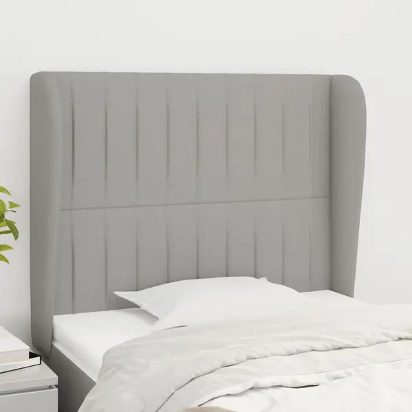 Gossi tablie de pat cu aripioare gri deschis 93x23x118/128 cm textil