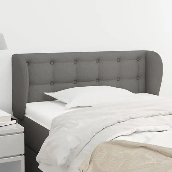 Gossi tablie de pat cu aripioare gri inchis 103x23x78/88 cm textil