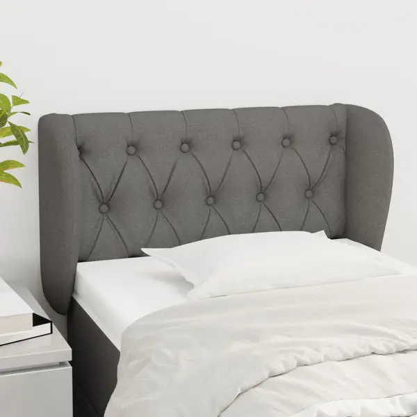Gossi tablie de pat cu aripioare gri inchis 83x23x78/88 cm textil