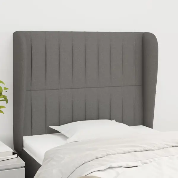 Gossi tablie de pat cu aripioare gri inchis 93x23x118/128 cm textil