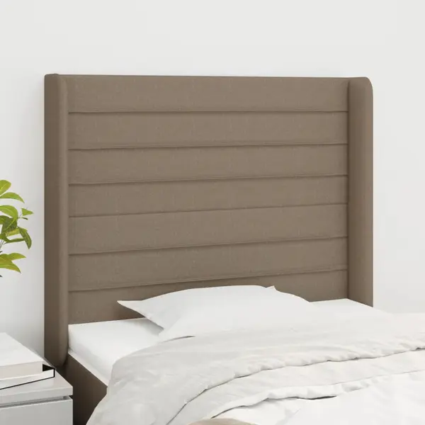 Gossi tablie de pat cu aripioare gri taupe 103x16x118/128 cm textil