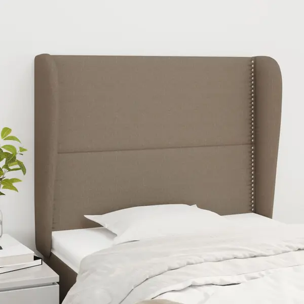 Gossi tablie de pat cu aripioare gri taupe 103x23x118/128 cm textil