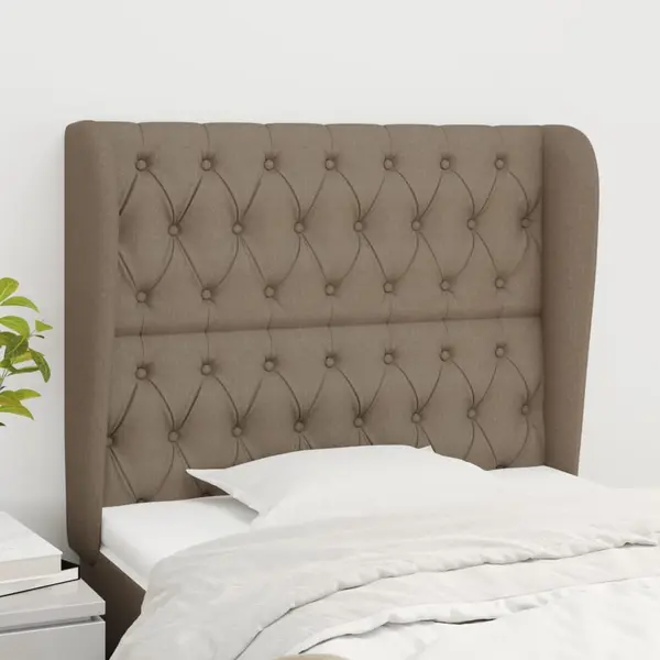Gossi tablie de pat cu aripioare gri taupe 103x23x118/128 cm textil